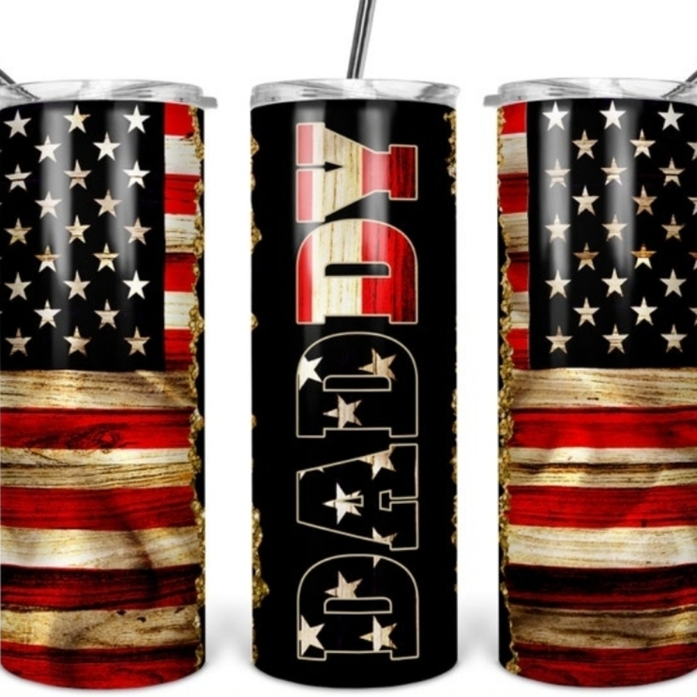Daddy Patriotic Flag 30 ounce stainless steel insulated tumbler
